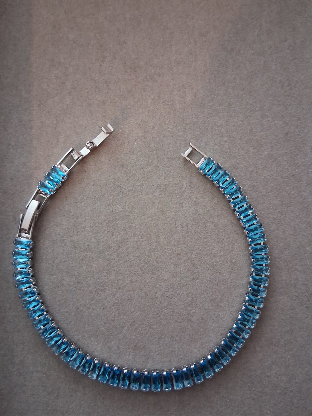 Pretty Blue & Silver Tennis Bracelet - Women Jewelry